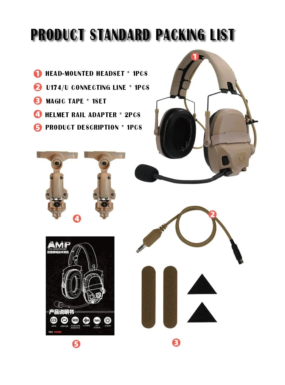 FCS AMP Tactical Communication Headset